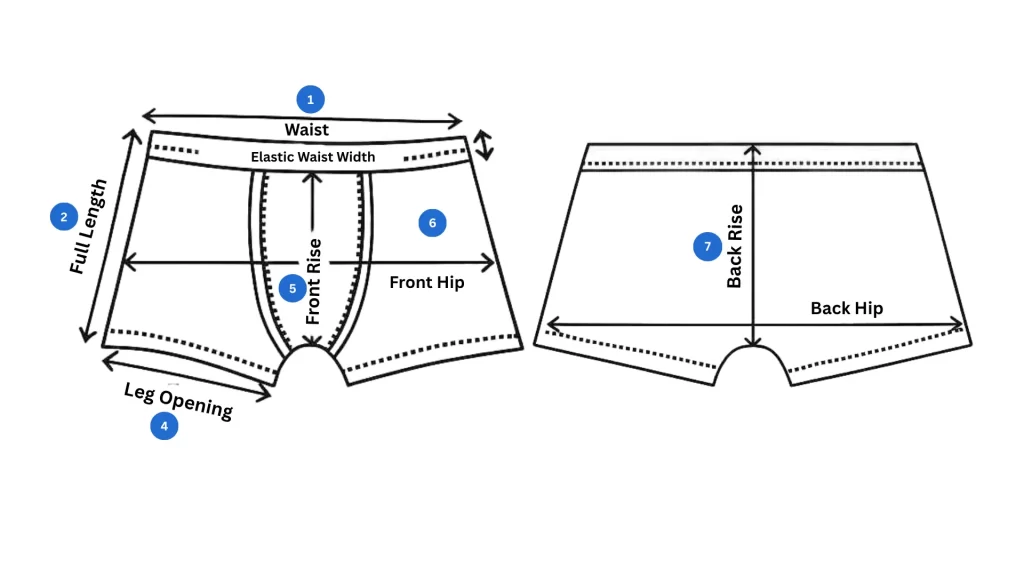 Measurement Process – Men’s Boxer Briefs Sizing Guide