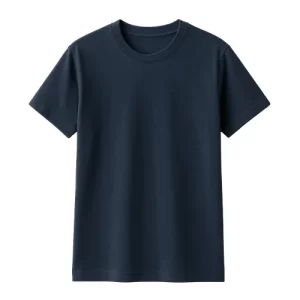 Plain navy blue crew neck t-shirt manufactured by RYZEAL, an apparel sourcing and manufacturing company in Bangladesh