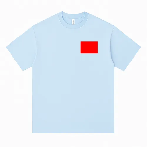 T-shirt with horizontal print on the left chest area