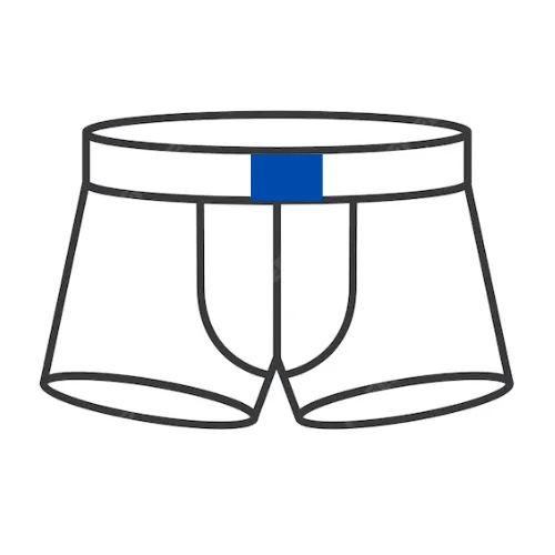 Men's boxer briefs with horizontal print at the front waistband center