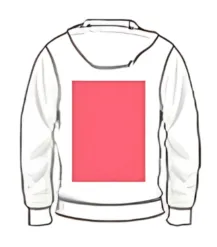 Hoodie logo position 14 illustration for men’s, women’s, and kids’ hoodies by RYZEAL, an apparel manufacturing and sourcing company in Bangladesh