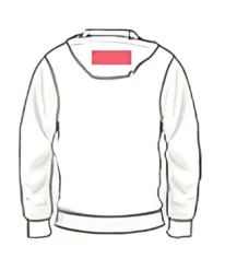 Hoodie logo position 16 illustration for men’s, women’s, and kids’ hoodies by RYZEAL, an apparel manufacturing and sourcing company in Bangladesh