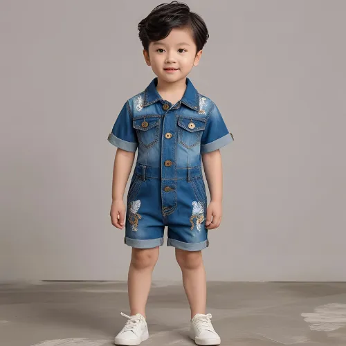 Denim Rompers – Everyday Toughness by Kids Rompers Manufacturer