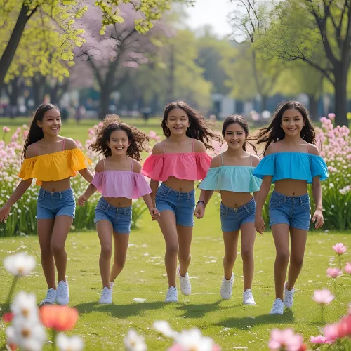 Kid's Off Shoulder Crop Top Tee Manufacturer in Bangladesh