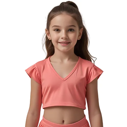 Kid's V Neck Crop Top Tee Manufacturer in Bangladesh