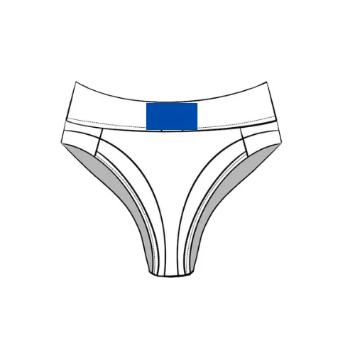 Women's panties with print centered on the front waistband