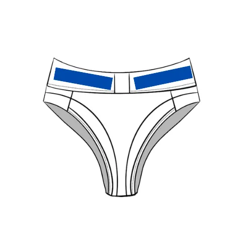 Women's panties with diagonal prints on both front waistband corners