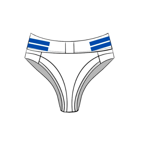 Women's panties with horizontal prints on both sides of the waistband
