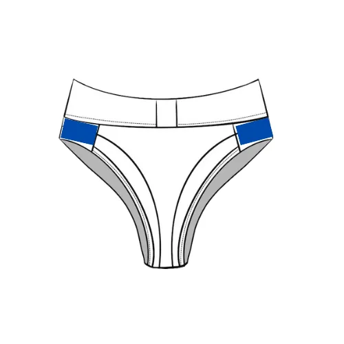 Women's panties with horizontal prints on both hip bone areas