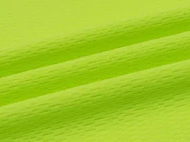 Bright green polyester hockey knit with mesh-like ventilation