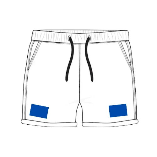 Shorts with small prints on both lower front leg panels