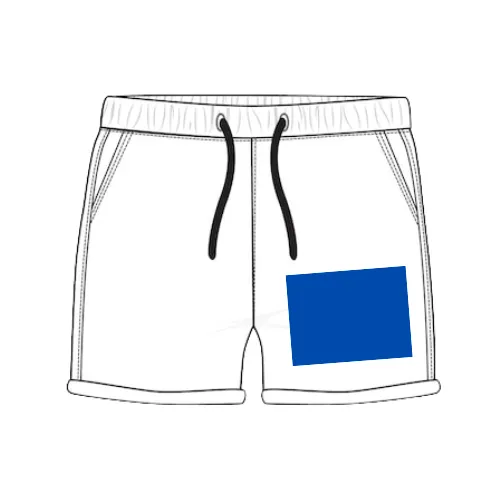 Shorts with a large print on the right front leg panel