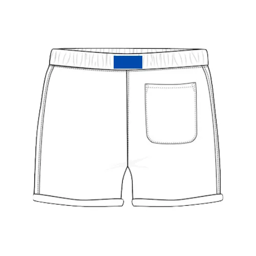 Shorts with print centered at the back waistband