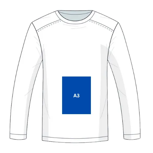 Men's sweatshirt featuring a creative print area