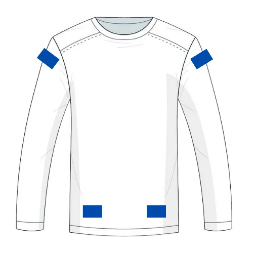 Men's sweatshirt with small prints on both shoulder fronts