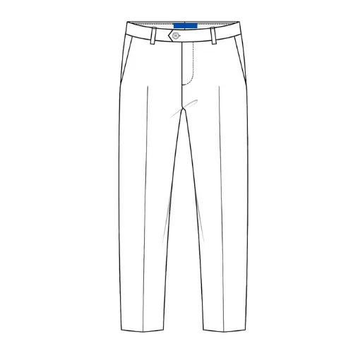 trousers with horizontal print centered on the back waistband