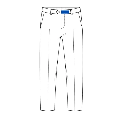 trousers with horizontal print at the center of the front waistband