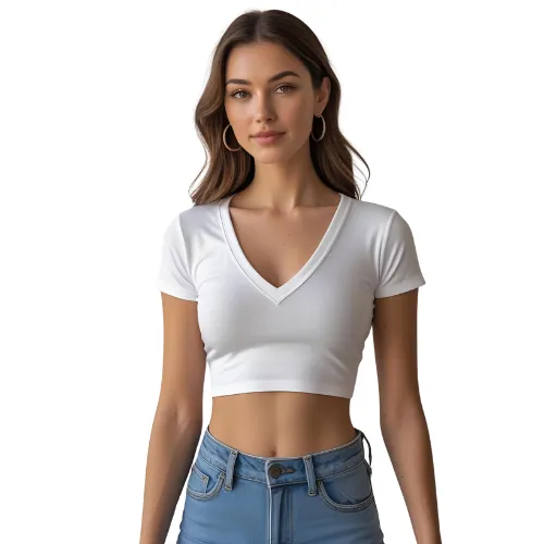 Women's V Neck Crop Top Manufacturer in Bangladesh