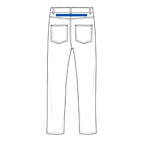 Denim print position 15 highlighting the area above back pockets by RYZEAL, an apparel manufacturing and sourcing company in Bangladesh