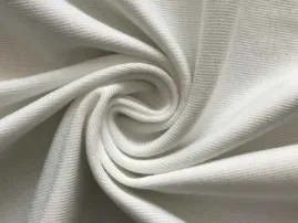 Soft modal rib knit with fine vertical lines and gentle stretch
