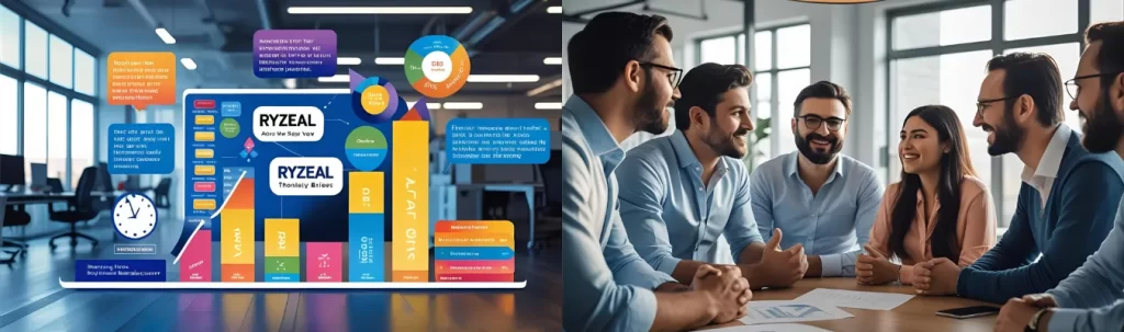 Team discussion and strategic planning visuals highlighting RYZEAL’s agile and future-ready manufacturing approach for boxer briefs.