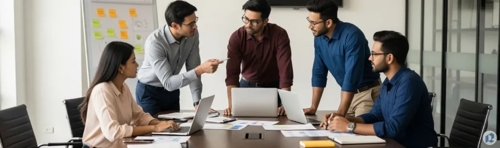 Team discussion on sourcing challenges and solutions in Men Women and Kids sweatshirt manufacturing with RYZEAL SOURCING Bangladesh
