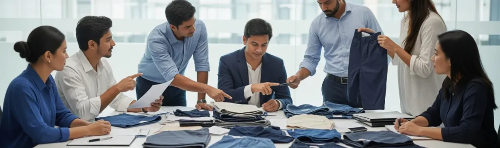 RYZEAL team planning agile and future-ready strategies as shorts manufacturers for men.