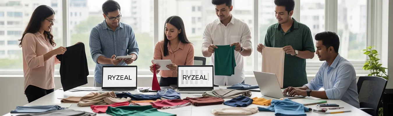 RYZEAL team innovating and adapting wholesale women’s t-shirts manufacturing with modern strategies.