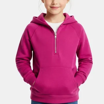 Half-zip kids hoodie from RYZEAL SOURCING, wholesale supplier of kids hoodies in Bangladesh.