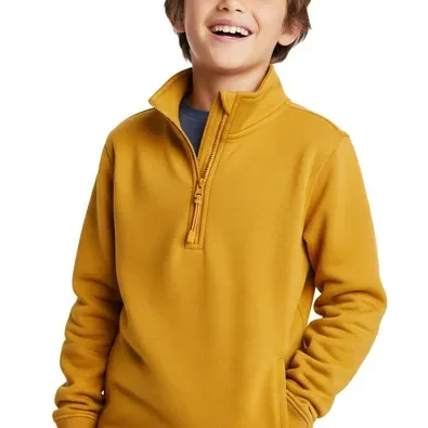 Half-zip kids sweatshirt by RYZEAL SOURCING, trusted wholesale kids sweatshirts manufacturer in Bangladesh.