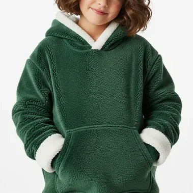 Sherpa-lined kids hoodie from RYZEAL SOURCING, wholesale kids hoodies supplier in Bangladesh.