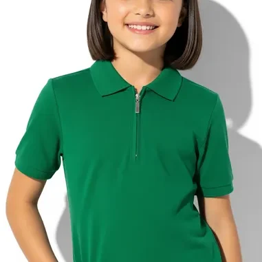Kids zip up polo shirt manufactured by RYZEAL SOURCING in Bangladesh.