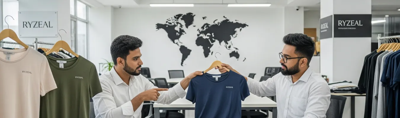 RYZEAL team discussing wholesale women’s t-shirts market insights and sourcing trends.
