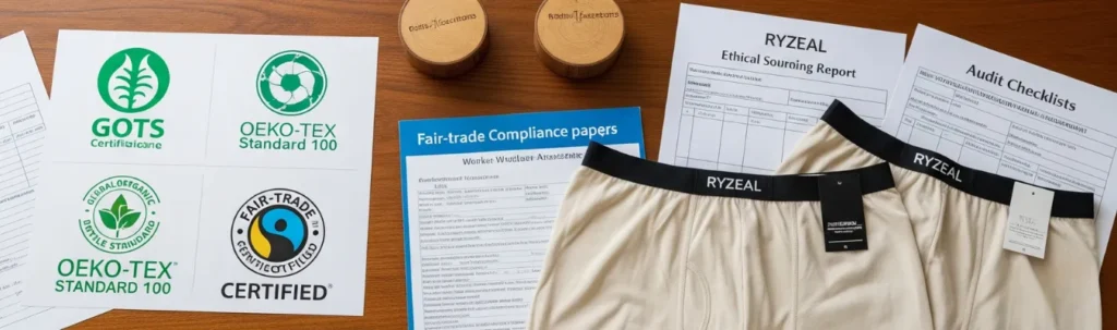 Quality control, compliance certificates, and RYZEAL branded men's wholesale boxer briefs. Quality control, compliance certificates, and RYZEAL branded men's wholesale boxer briefs.