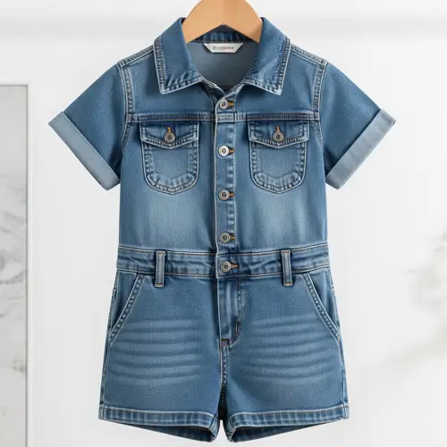 Denim Rompers – Everyday Toughness by Kids Rompers Manufacturer
