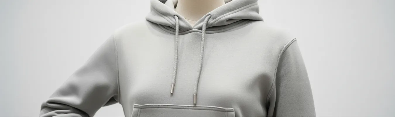 Women's hoodies wholesale supplier mannequin wearing grey hoodie by RYZEAL SOURCING.