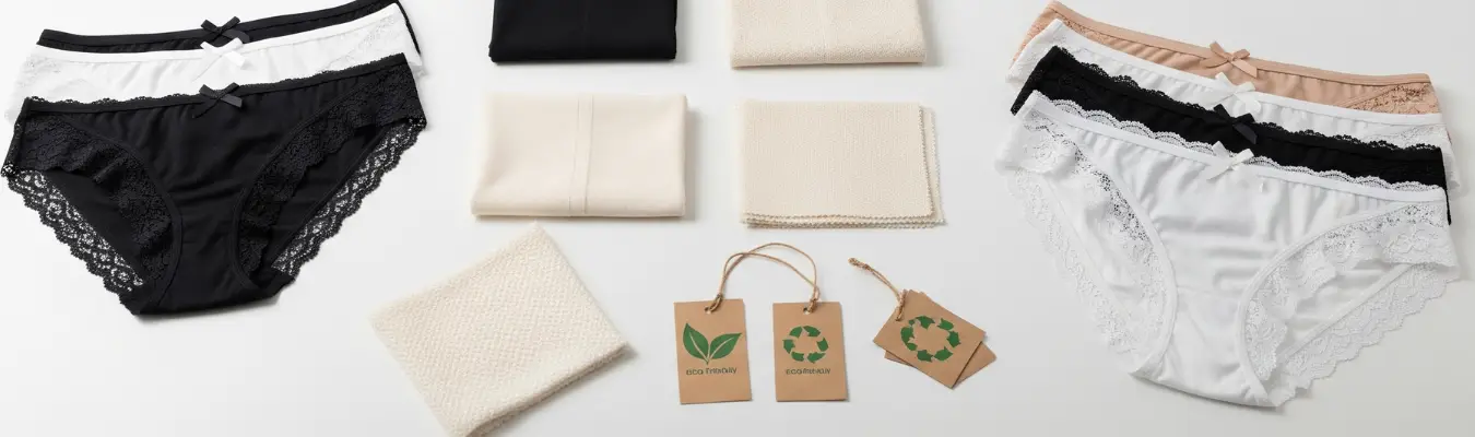 Women’s panties with eco-friendly fabric samples, showing how RYZEAL solves sourcing challenges as a wholesale supplier in Bangladesh