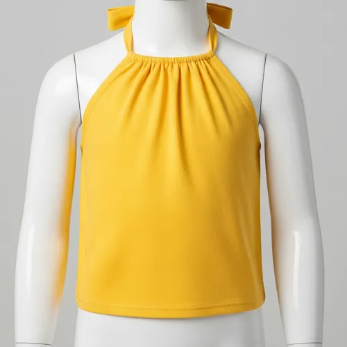 Kid's Halter Neck Crop Top Tee Manufacturer in Bangladesh