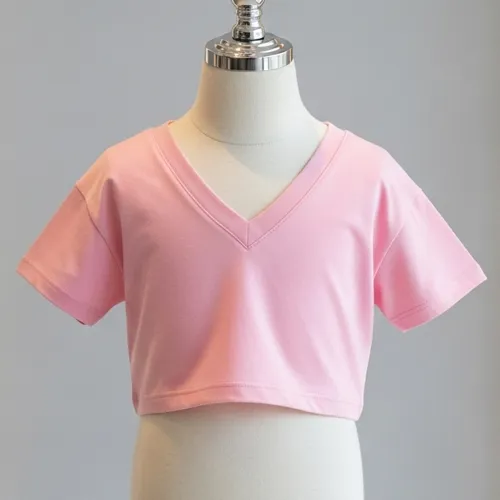 Kid's V Neck Crop Top Tee Manufacturer in Bangladesh