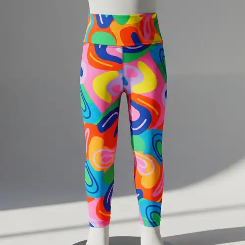 Vibrant Kids Yoga Leggings made in Bangladesh.