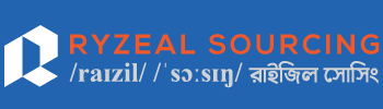 Ryzeal Sourcing full horizontal logo in blue and orange.