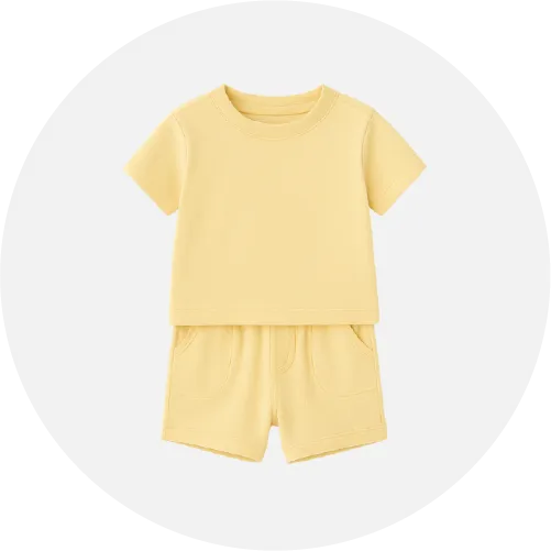 Kids’ clothing set product icon representing two-piece sets manufactured by RYZEAL Sourcing.