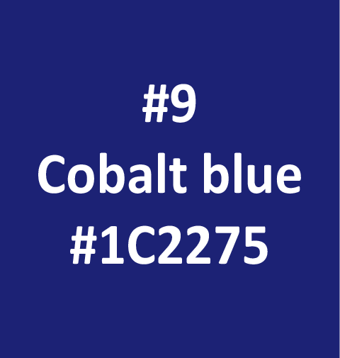 Cobalt blue fabric shade available for customized garments.