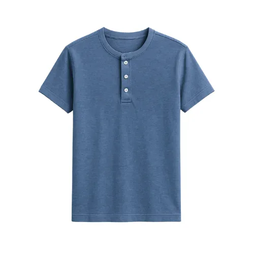 Henley style Men's, Women's & Kid's t-shirt manufactured by RYZEAL, specialized T-shirt Clothing Manufacturers in Bangladesh.