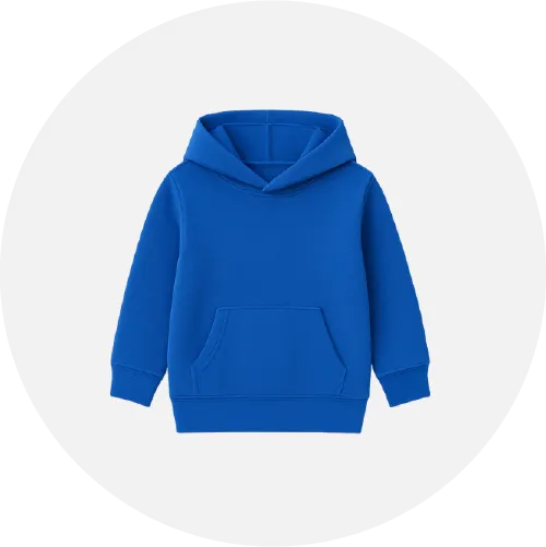 Kids’ hoodie product icon representing customizable children’s hoodies by RYZEAL Sourcing.