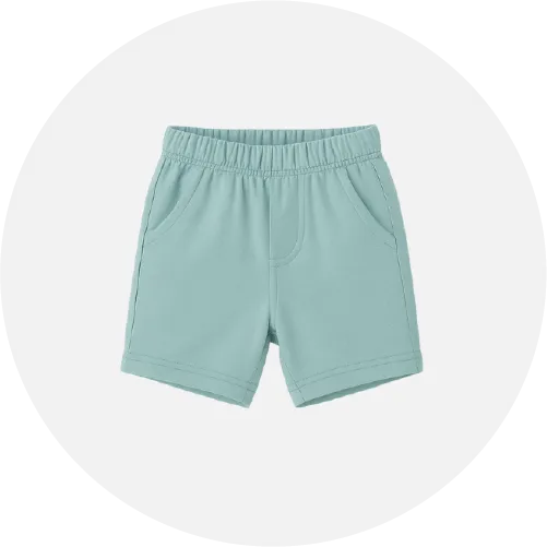 Kids’ shorts product icon showing customizable children’s shorts manufactured by RYZEAL Sourcing.