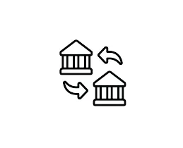 Bank transfer icon representing international account-to-account payments.