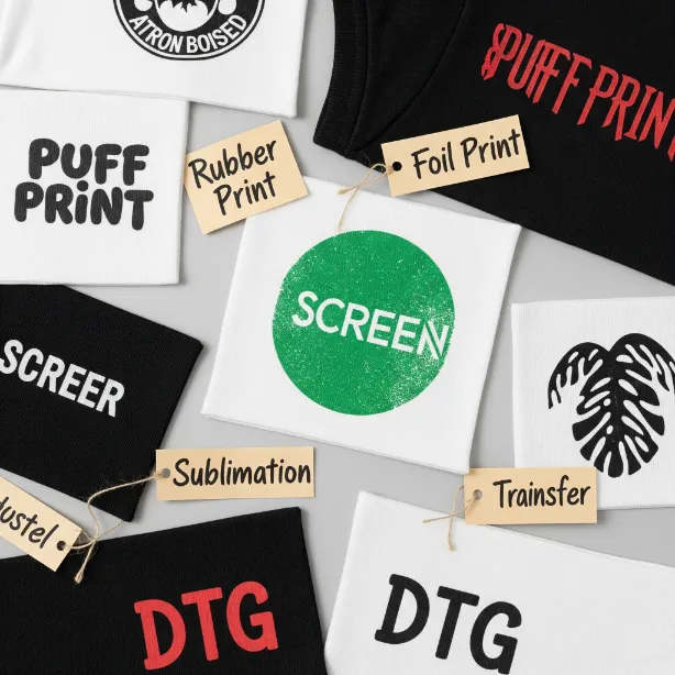 Print and embroidery customization options offered by RYZEAL, clothing manufacturer and supplier in Bangladesh.
