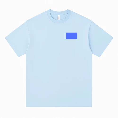 Men’s t-shirt front view showing print and embroidery position example offered by RYZEAL Sourcing Bangladesh.