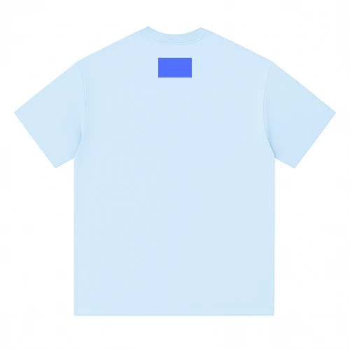Back view of men’s t-shirt showing top section print and embroidery position created by RYZEAL Sourcing.